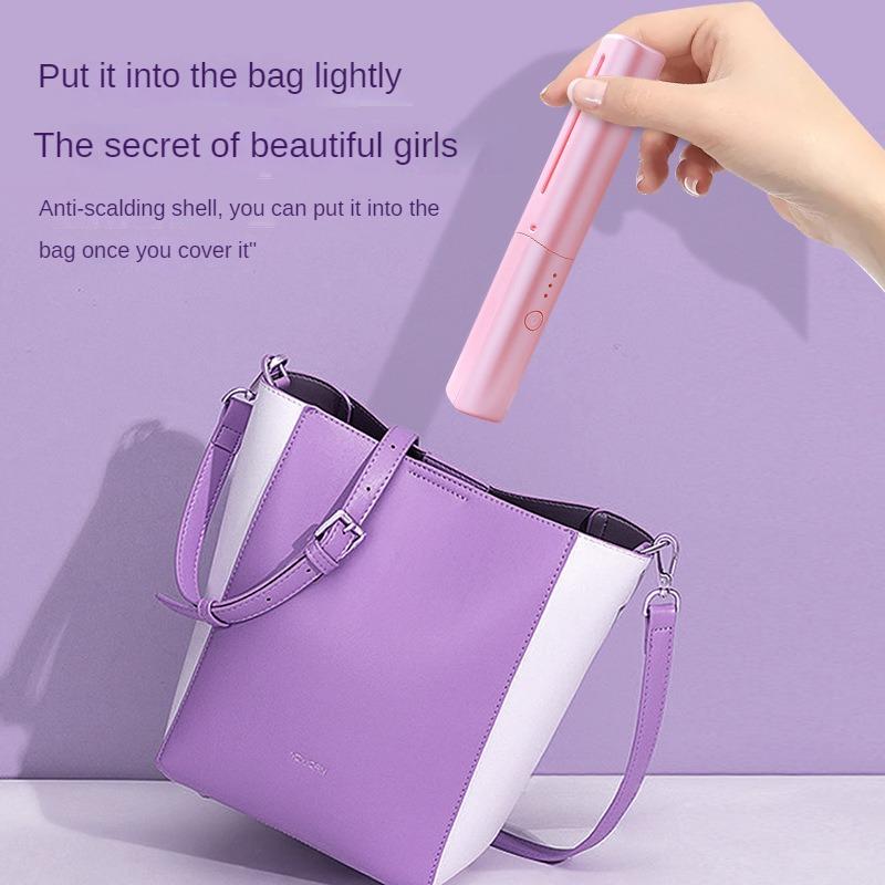 Portable Wireless Electric Hair Comb Straightener Two-in-One Curling Iron Negative Ion Non-Damaging Ceramic Plate Anti-Damage
