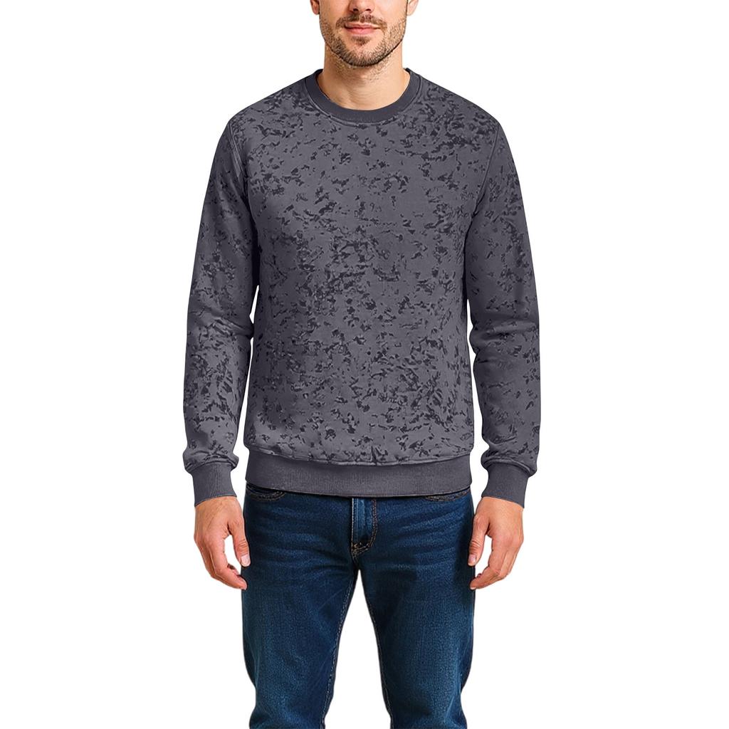 Pánská trendy volná mikina s kulatým výstřihem, dlouhý rukáv, pro volný čas