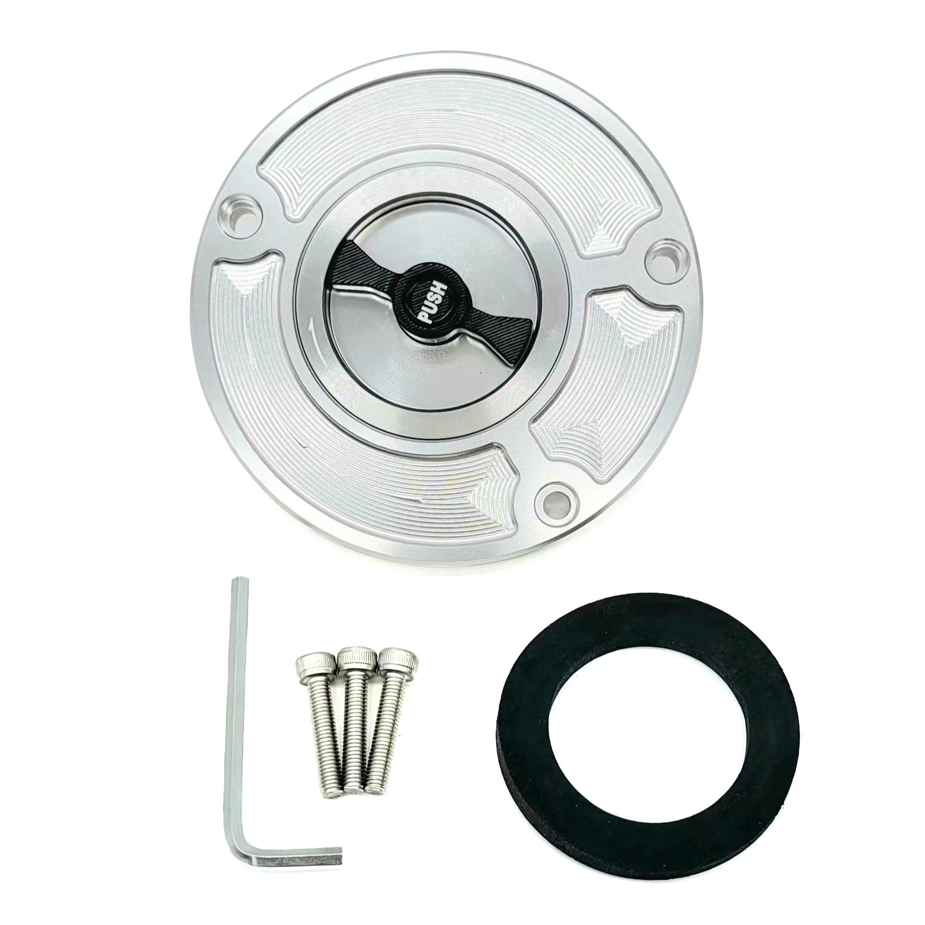 

Мотоциклетная быстросъемная крышка бензобака без ключа для YAMAHA YZF R3 R6 R25 2010-2023, алюминиевая крышка масляного бака с ЧПУ Silver Black