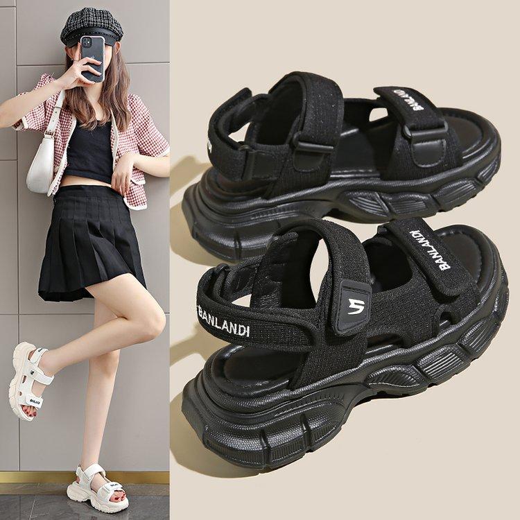

Sandals women s new summer models in 2025, new thick-soled casual versatile soft-soled outer wear, sports women s shoes 40 чёрный