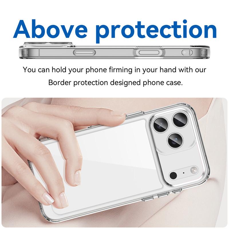 For iPhone 17 Pro Max Deksel Apple iPhone 17 Air iPhone 17 Pro Max Deksel TPU Klar PC + Silikon Støtsikker Beskyttende Telefondeksel