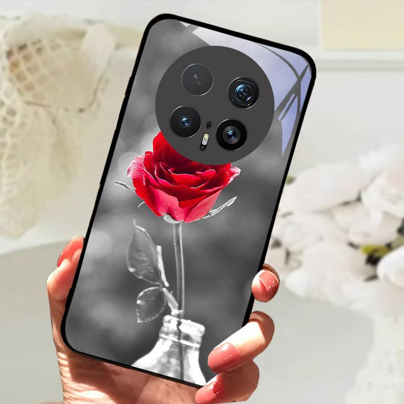 Case For Honor Magic 8 8Pro Luxury Fashion Tempered Glass Phone Back Cover For Honor Magic8 Funda Camera Protection Casing Funda