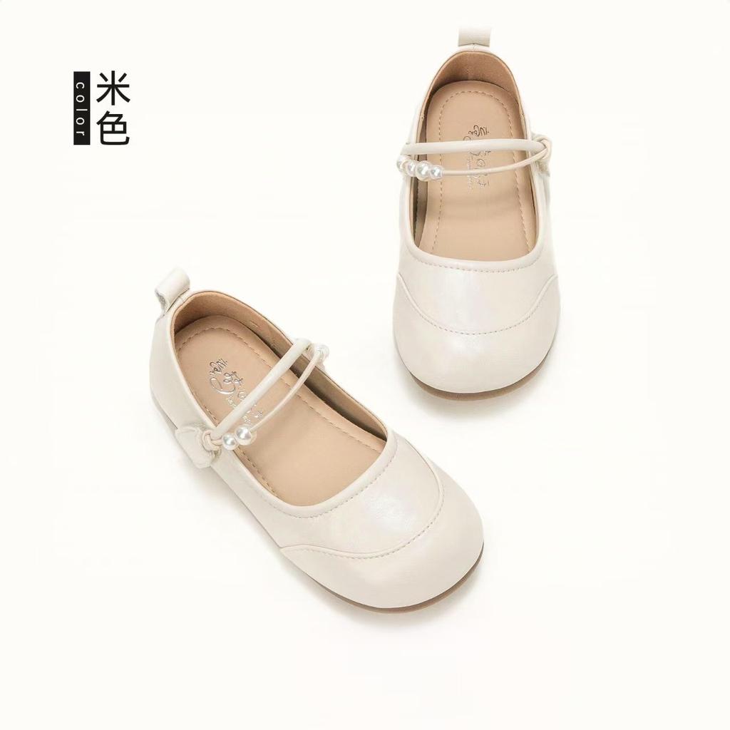 Girls' Leather Shoes Spring and Autumn New Children's Princess Shoes Girls' Soft Sole Flats Fashion silver Girls' Leather Shoes