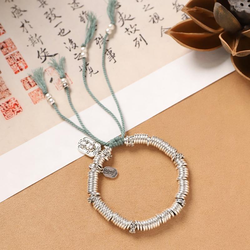 

Оригинальный дизайн тибетского браслета-запутанности, ретро плетеные вручную мужские и женские браслеты, высококлассный браслет из стерлингового серебра.