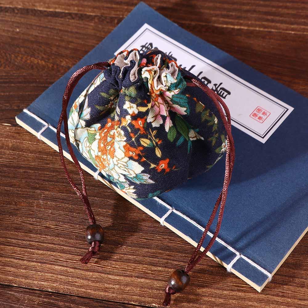 Pocket Cotton Linen Flower Pattern Teacup Bag Teaware Storage Bag Tea Tools Teapot Bundle Pocket