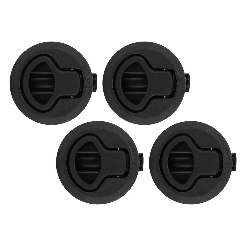 4PCS Boat Cabinet Hardware 61mm/2.4in Marine Flush Pull Slam Latch Black Round Ring Lock Flush Pull Slam Latch Yachts Use
