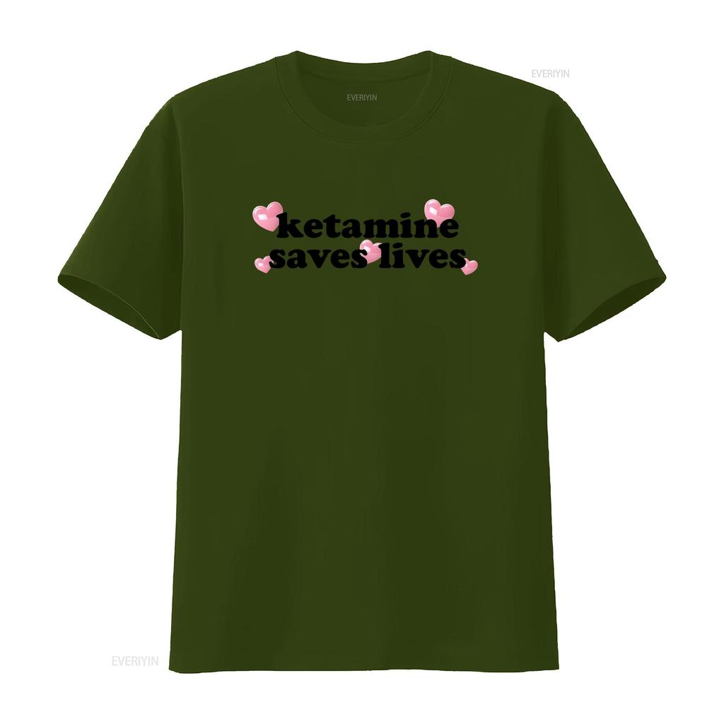 Ketamine Saves Lives T Shirt Perfect for EDM Rave Memes and More Vintage Washed Soft Stretched Unisex Top For Everyday Wear