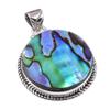 Natural Abalone Shell Gemstone 925 Solid Sterling Silver Gift Pendant 1.50" G8l32