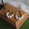 SUU Handmade Fashionable, Minimalist, and Exuding elegance14K Gold-plated Freshwater Pearl Earrings