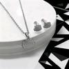 KT Cat Sweet Earrings & Necklace Set: Cute Cartoon Design for Girls