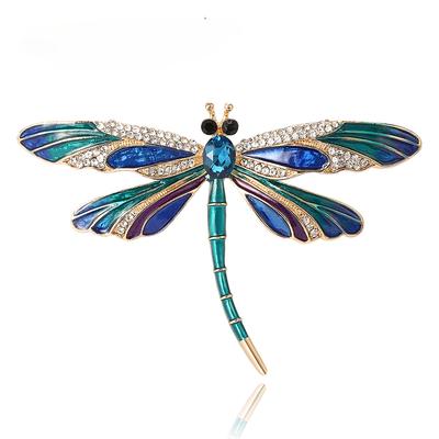 Emaille-Strass-Broschen mit Libelle für Frauen, Unisex-Insekten-Anstecker, 4 Farben erhältlich, lässige Party-Accessoires, Geschenke