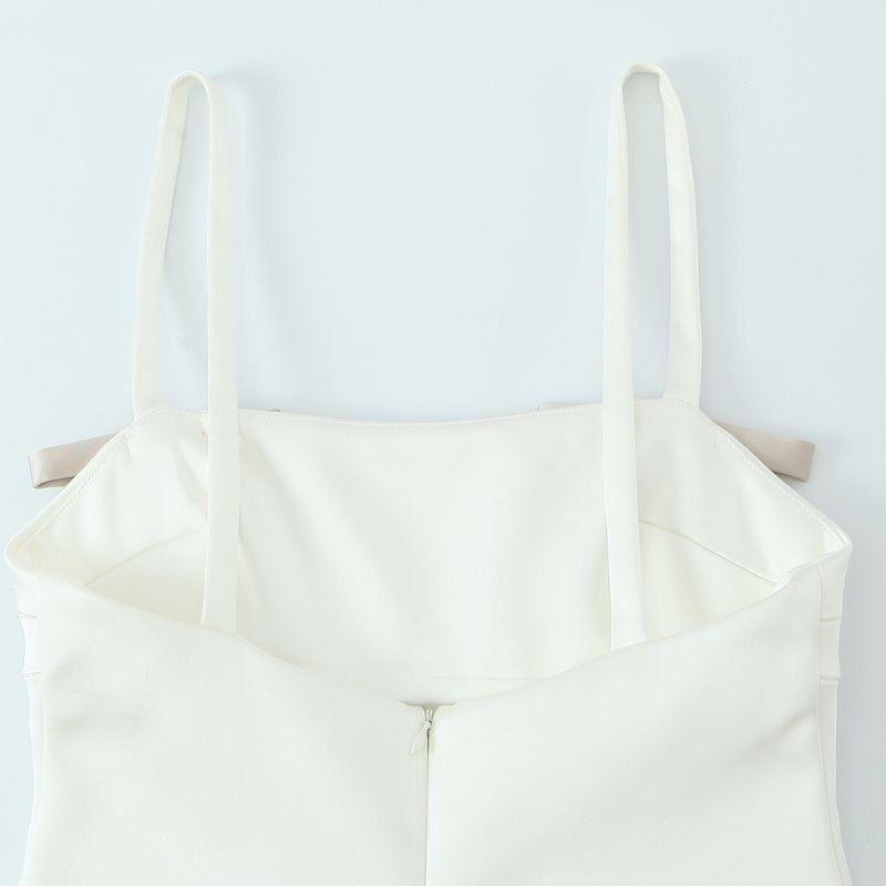 Kaslead New Women Clothes Western Style Bowknot Decoration Silk Satin Texture Short Dress 4772337