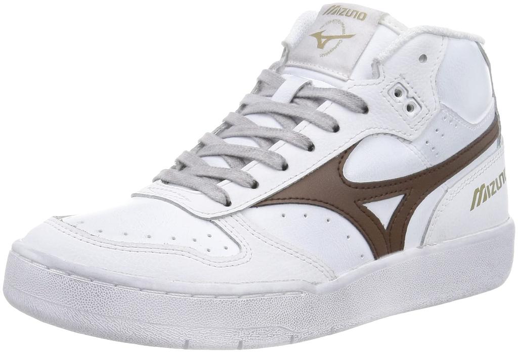 Mizuno CITY WIND MID Size 2E Sneakers, White/Brown, 23.5 Cm,