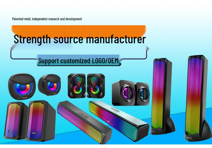 Portable Bluetooth Speaker with Colorful Lights and Card Slot