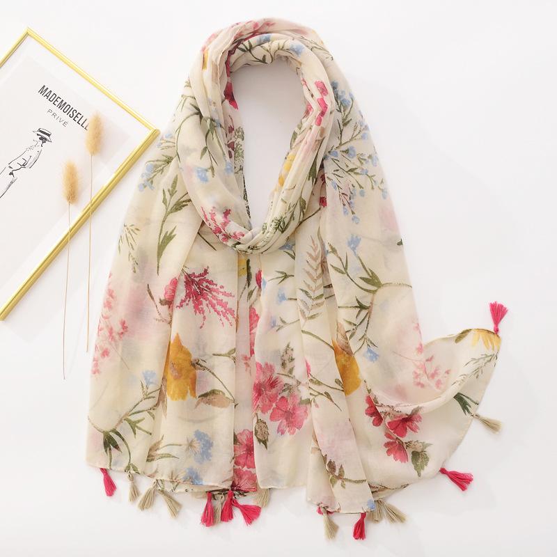 Fashion Wave Striped Patchwork Tassel Viscose Shawl Scarf Lady Print Pashmina Stole Wrap Snood Bufandas Muslim Hijab Sjaal