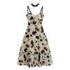 Real Summer Clothing New Hepburn Style Retro Niche Backless Printing Dress Female Sexy Suspender Skirt Trendy