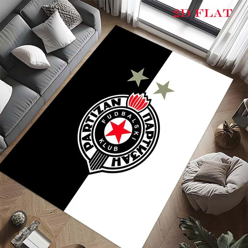 Tapis logo Partizan pour Salon Chambre Maison Décoration Canapé, Tapis de Sol Antidérapant pour Jeux d'Enfants