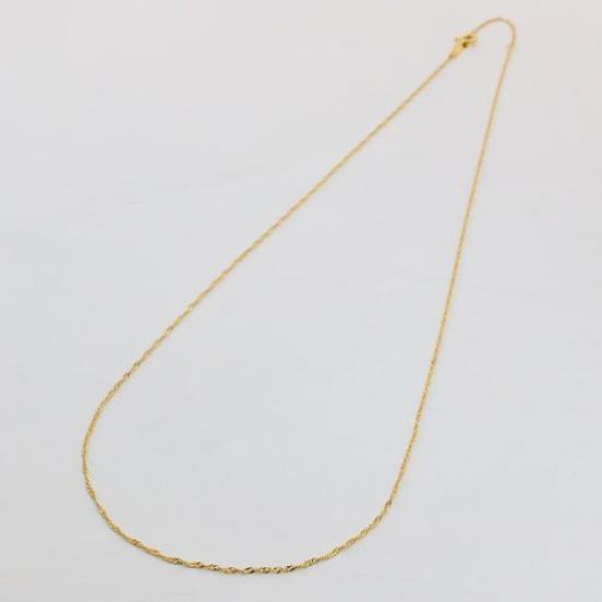 18K Gold Necklace with Screw Chain, 45cm, 0.8g