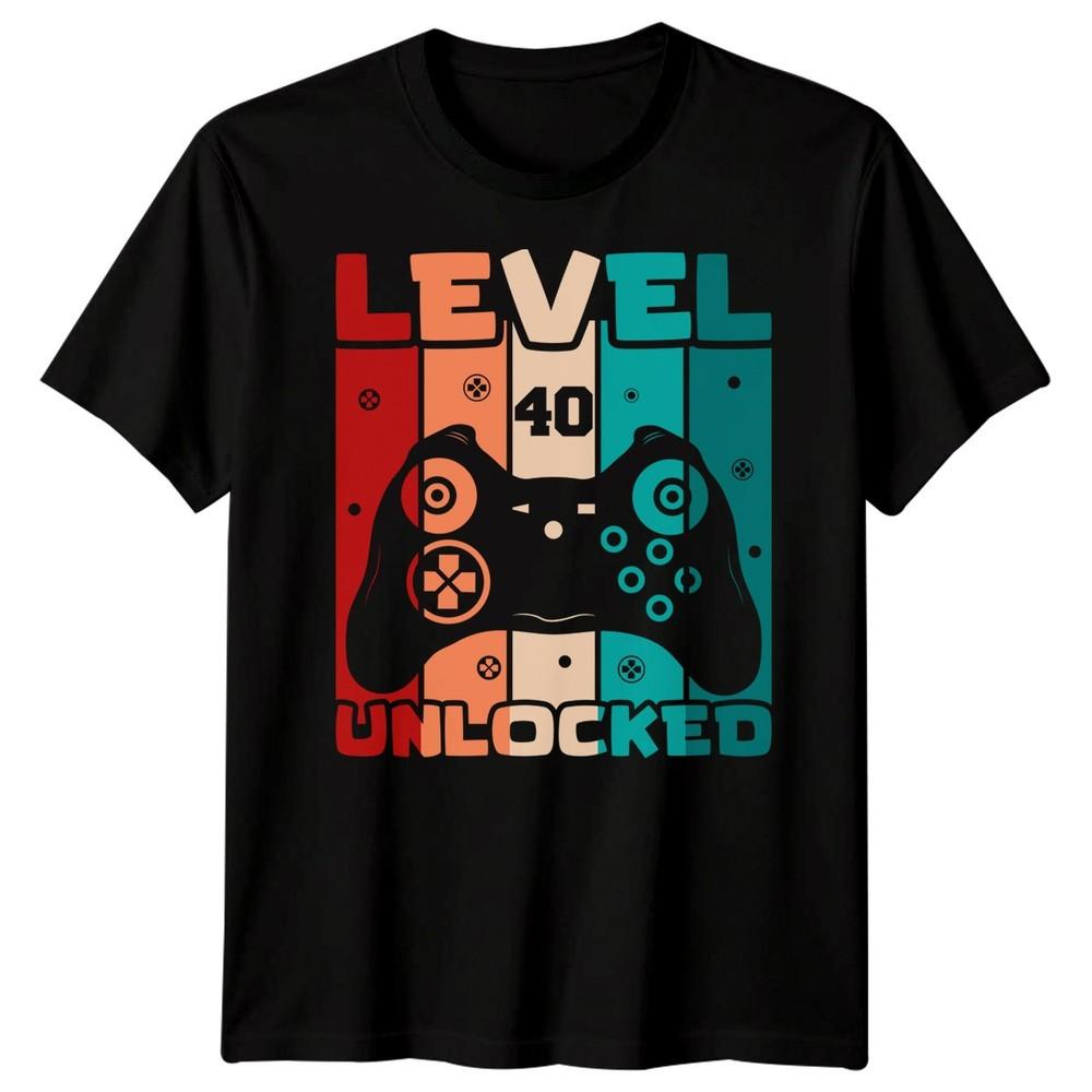 

Уровень 40 Разблокирован Игровой 40-й День рождения Мужская Женская Графическая футболка XL
