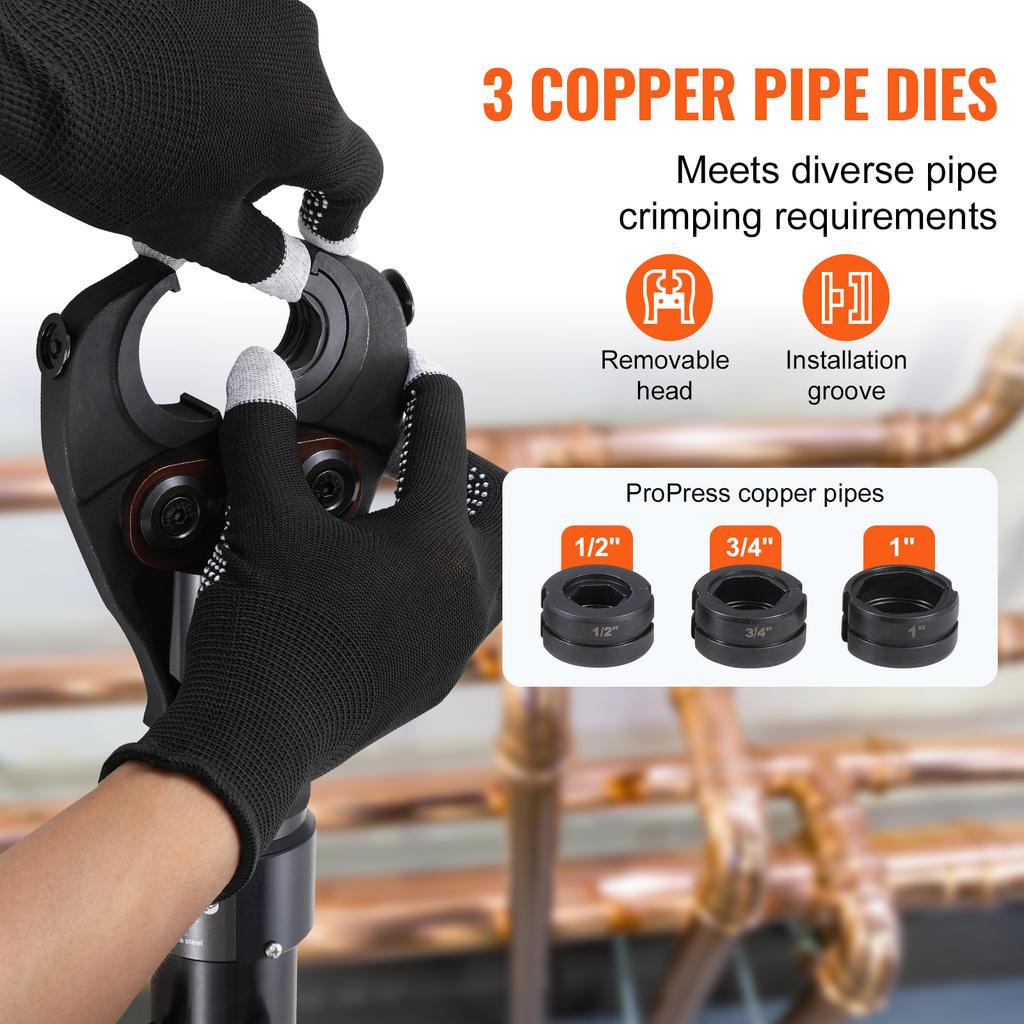 SucceBuy Copper Pipe Crimping Tool, Hydraulic Press Tool Copper Tube Fittings Pipe Crimpers for Narrow Spaces and Tee Fittings