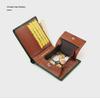 Japonská kožená pánská krátká peněženka na přehýbání s mincovní kapsou