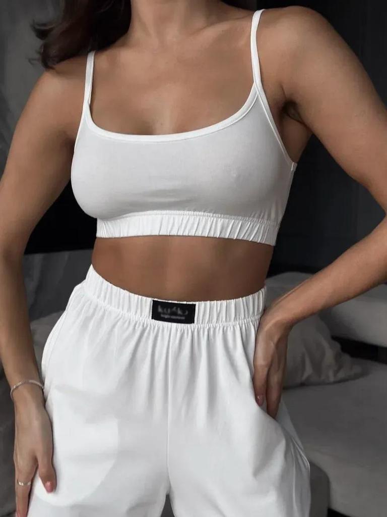 Trendy Women's Two-Piece Sling Vest & Wide-Leg Pants Set