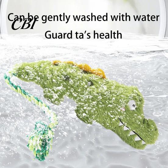 Attractive Squeaker Toy for Boredom Relief Plush Crocodile Dog Toy, Squeaky Stuffed Chew Interactive Tug of War Puppy Teething, Small Medium