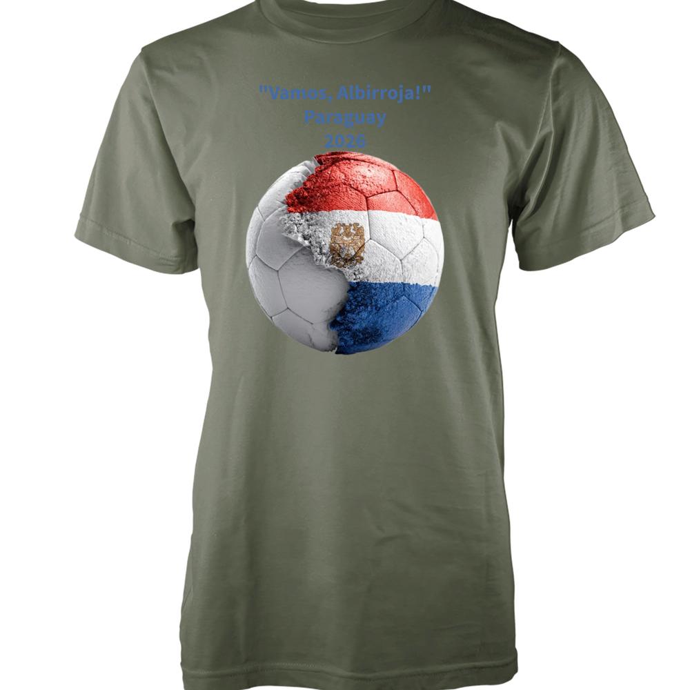 Free Personalisation 2026 World Cup Football Paraguay Cotton TShirt Adult S