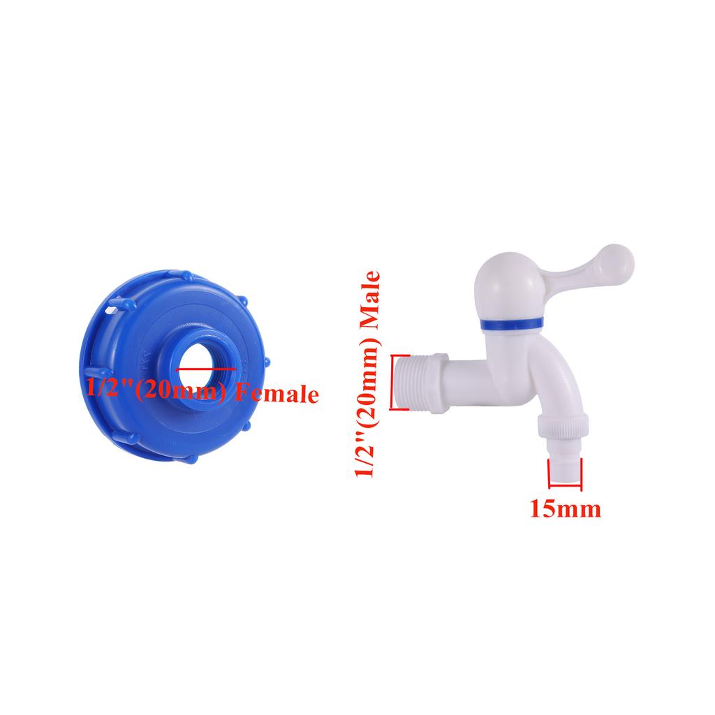 IBC Tank Adapter S60*6 Coarse Thread To 1/2'' 3/4'' Thread Water Tank Replacement Valve Garden Agriculture Irrigation Fitting