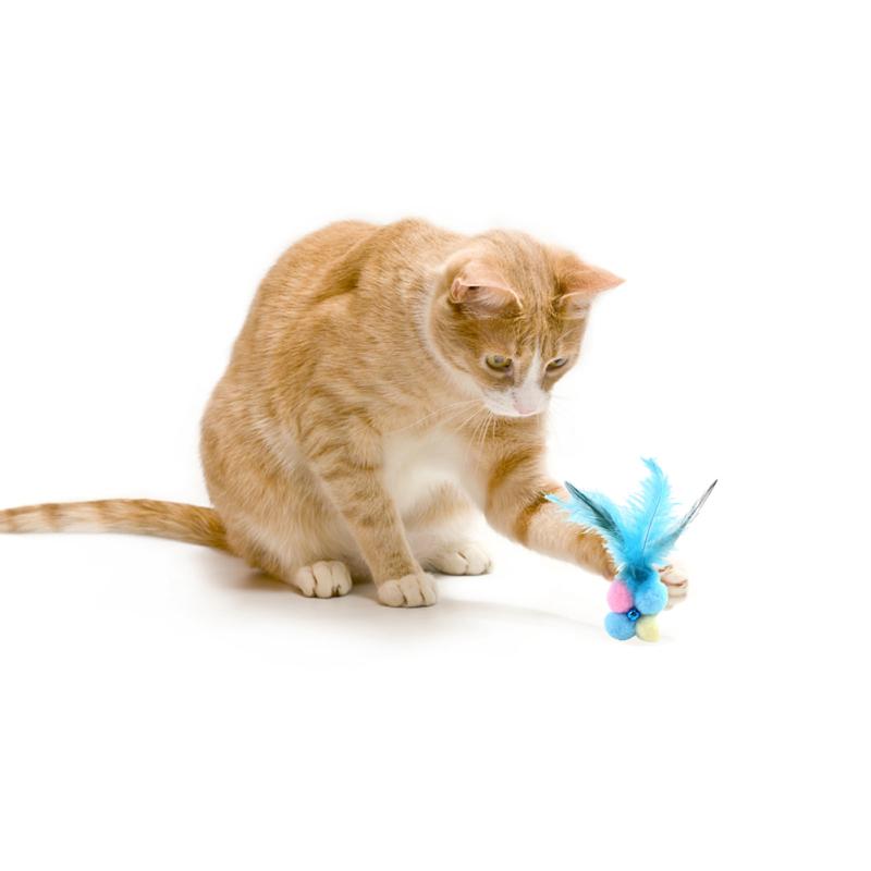 Feather Soft Plush Ball With Bell Cat Teeth Cleaning Toy Funny Interactive Toys