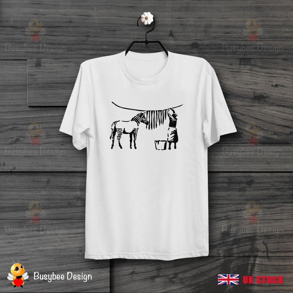 Banksy Zebra Street Graffiti Art Cool Vintage Retro Unisex Tričko B655