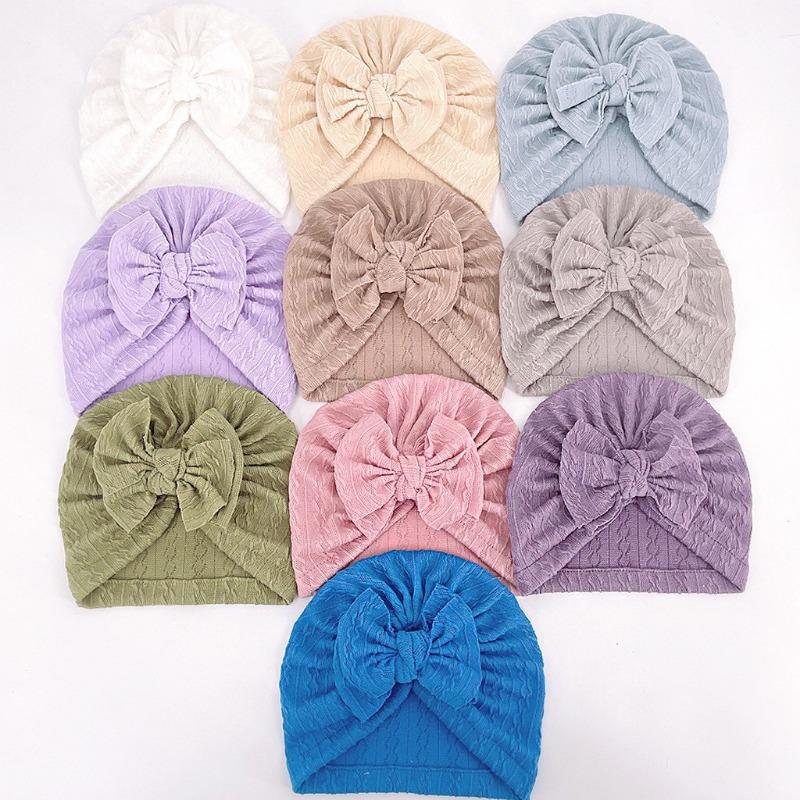 New Baby Jacquard Hat, Cute Boneless Fetal Hat for Infants and Toddlers, Cute Bow Hat for Children