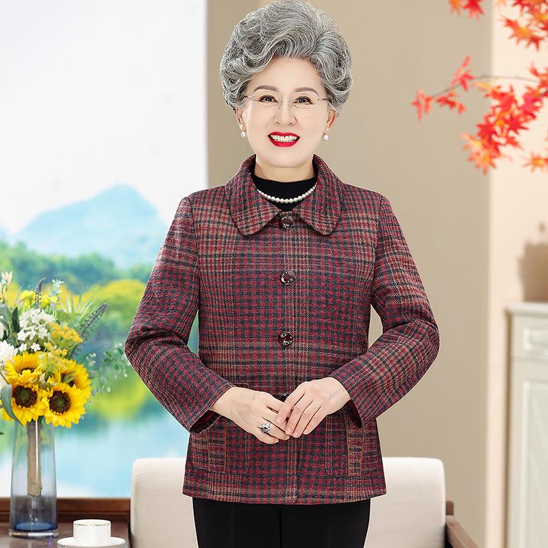 

Куртка короткий лацкан топ 0 лет новая старая леди 5XL (recommended 145-80kg)