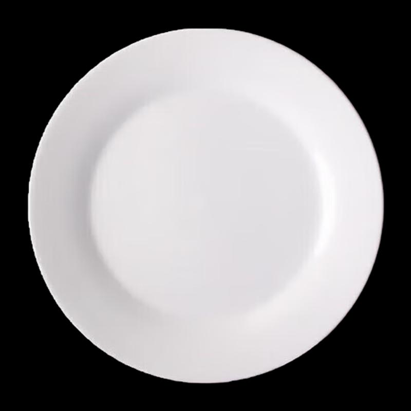Pure White Ceramic Flat Dinner Plate