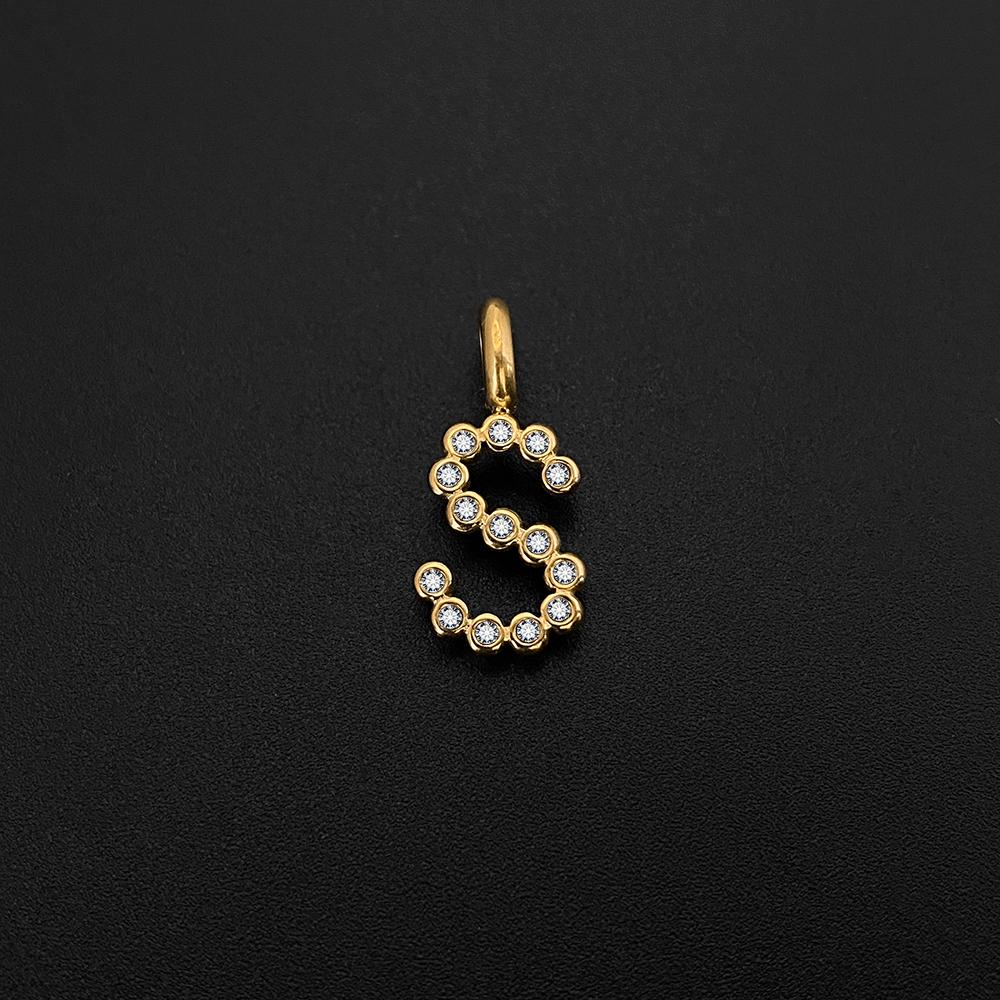 eManco Stainless Steel Style 26-Letter Pendant with Crystal Elements Suitable for Daily Wear Dating Social Fashion Jewelry