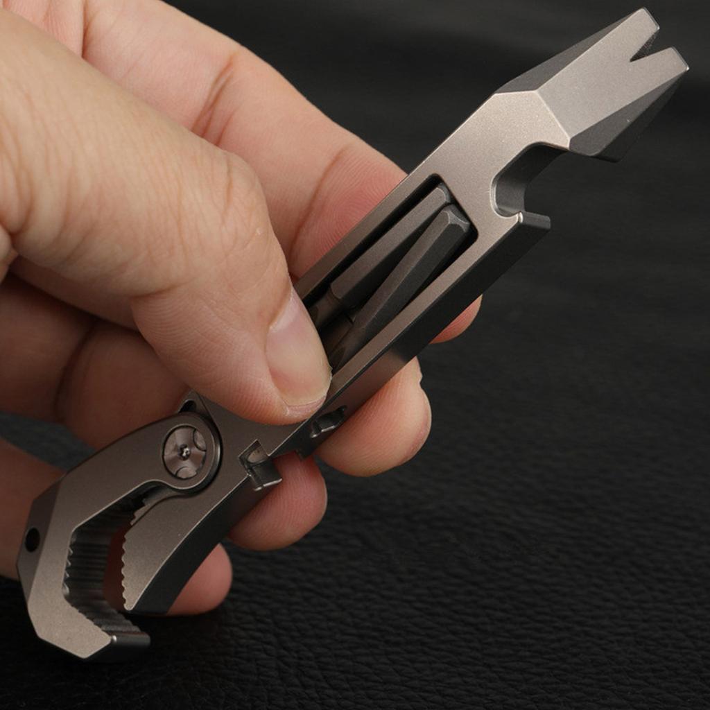 Outdoor Crowbar Screwdriver Wrench Camping Tool Multifunctional Titanium Alloy Pry Bar Multipurpose Camping Equipment