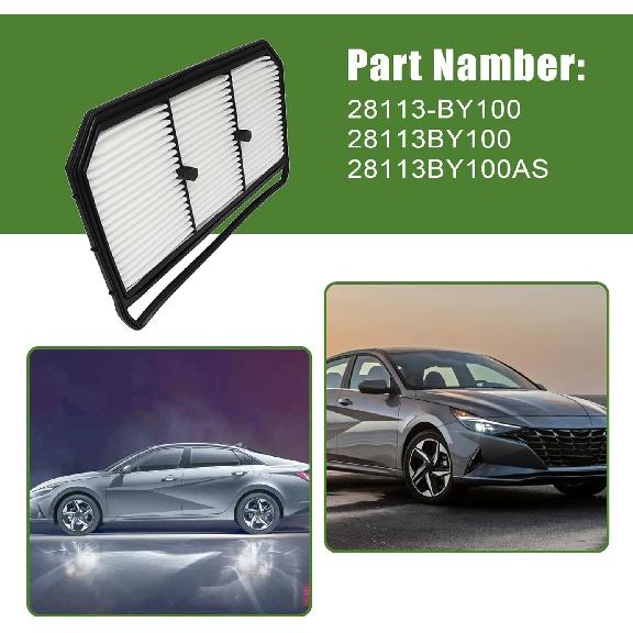 XQSMWF Engine Air Filter Compatible with Hyundai Elantra Hybrid 2021-2025 1.6L L4 Gas, Replace 28113BY100 28113-BY100 28113BY100AS