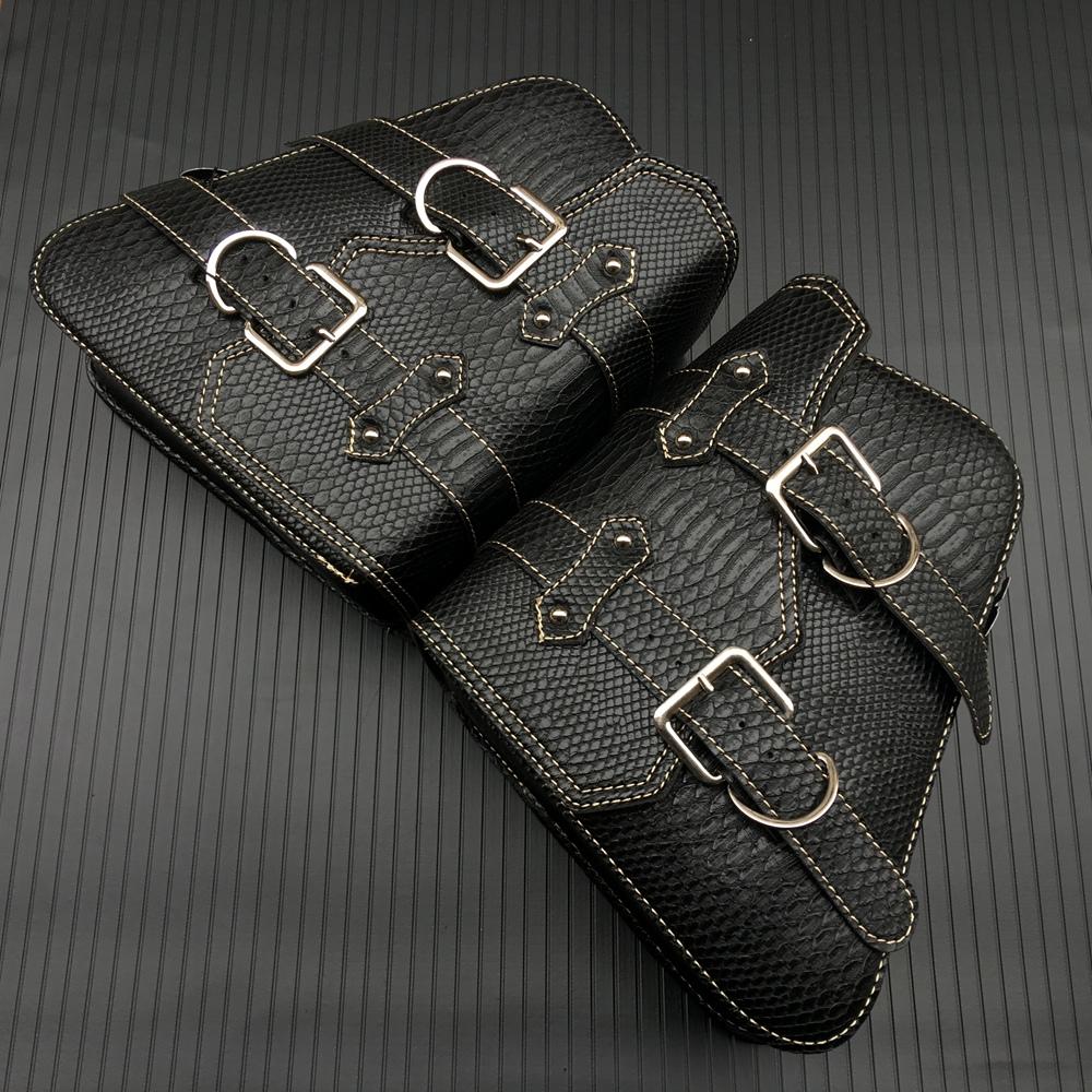 Sac de selle de moto, nouvelle mode, bagage en cuir PU Crocodile, sac de bagage aigle pour Harley Sportster, outil étanche
