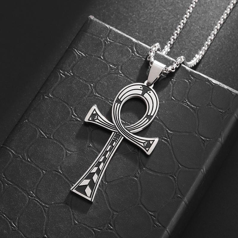 Ancient Egyptian Symbol Anka Cross Necklace Christmas Gift Hip Hop Personality Cross Necklace