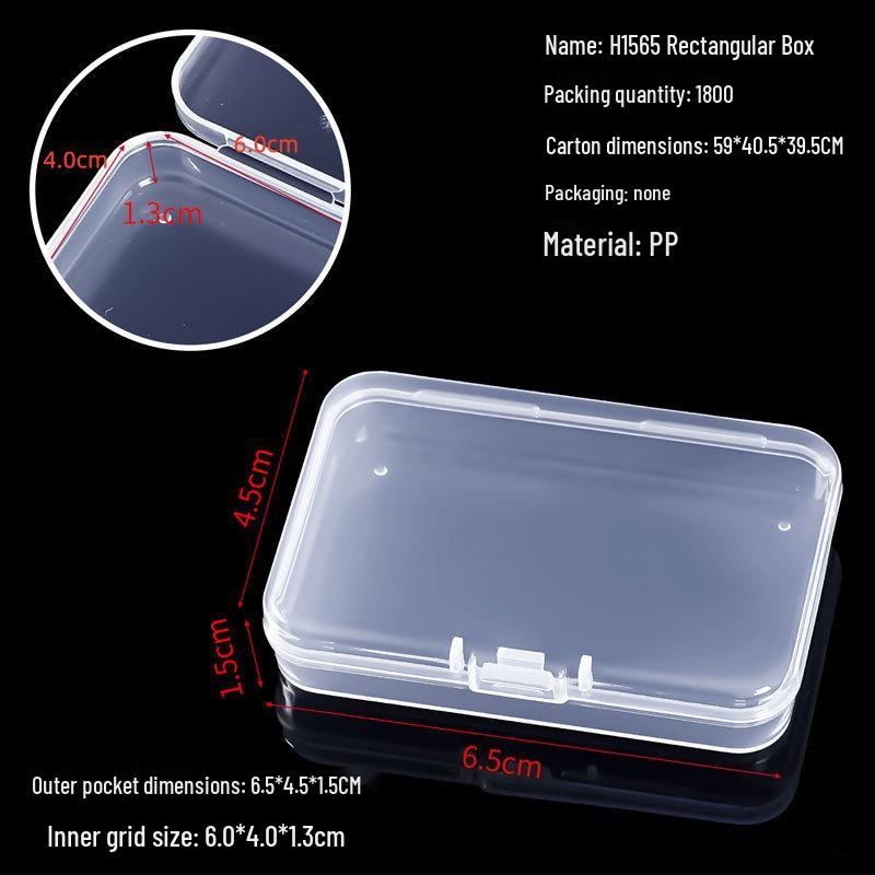 Rectangular Transparent PP Plastic Storage Box for Stationery, Cards, Hardware, Jewelry, and Fishing Gear