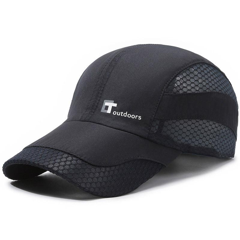 

Polyester Baseball Cap With Breathable Mesh Sun Protection For Outdoor Sports Men Women 2024 Spring Season Black