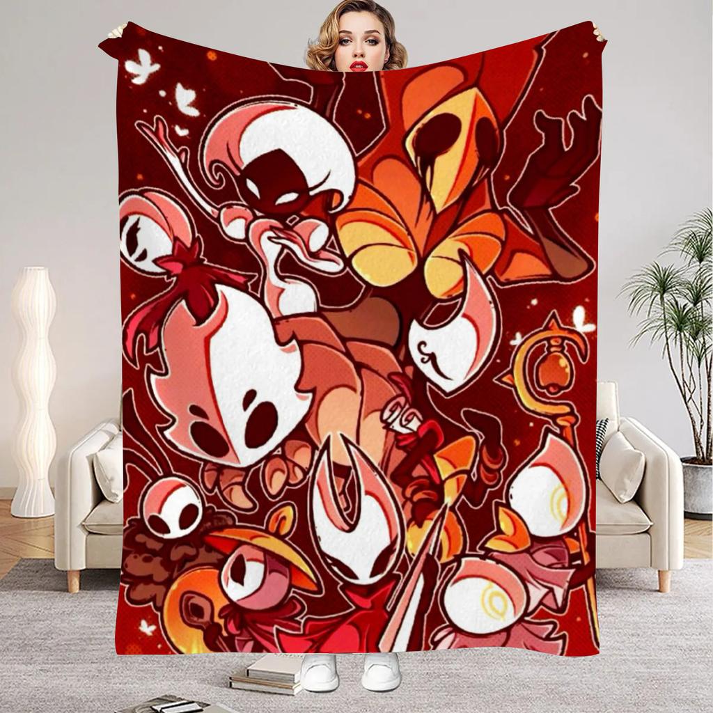 Hollow Knight Blanket Cartoon Game Printed Flannel Blanket for Home Living Room Bedroom Decor New Year Christmas Gift for Fans