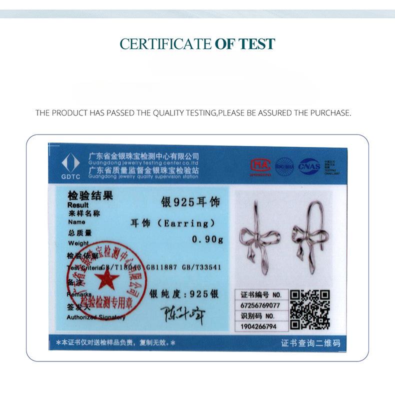 Simple Bow Ear Hook Lady, Romantic And Elegant S925 Sterling Silver Whole Body Earrings Earrings