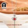 European American Fashion Women's Rose Heart Diamond Pendant Necklace - Mother's Day Gift Jewelry
