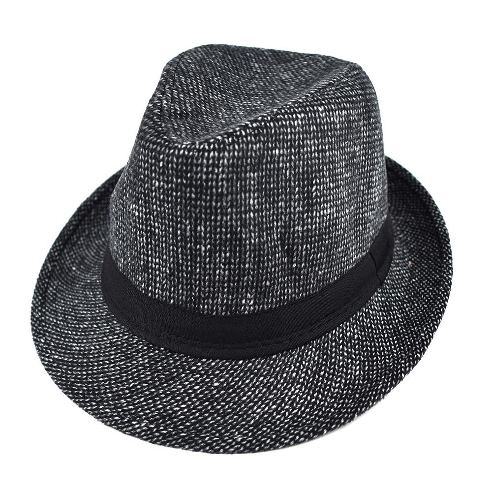 

Британская зимняя шерстяная клетчатая шляпа-цилиндр для мужчин среднего возраста, шляпа в стиле джаз, солнцезащитная шляпа с большими теплыми полями, шляпа-федора для свадебной вечеринки серый