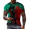 Sparta Neues Mode Heldenmuster T-Shirt Europäische und Amerikanische Sommer Mode Kurzarm Oberteile Lässig Personalisierte Aufdrucke Rundhals Streetwear