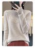 Autumn/Winter Women's Knitwear: Hollow Out Half-High Neck Long Sleeve Loose Slimming Pullover Sweater.