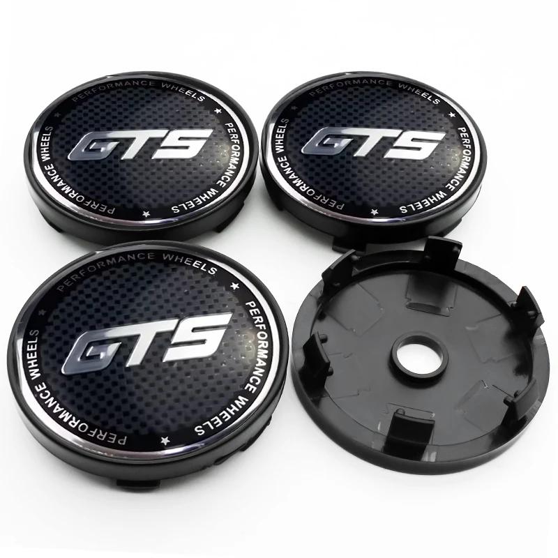 4Pcs 56+60mm GTS Emblem Car Wheel Center Hub Center Cap Rim Hub Dustproof Cover For VW Volkswagen Toyota Jaguar Hyundai FORD