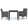 Maison Exclusive - Ensemble à manger de jardin coussins 3pcs Résine tressée Gris