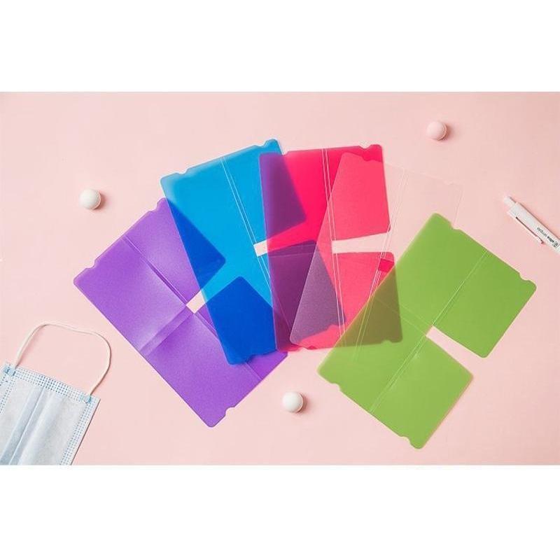 New 10pcs/set Portable Folding Mask Storage Clip Face Mask Holder Cover Bags Protective Case Suitable Home Storage Supplies
